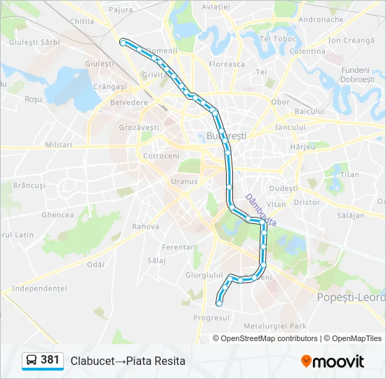 381 Bus Line Map