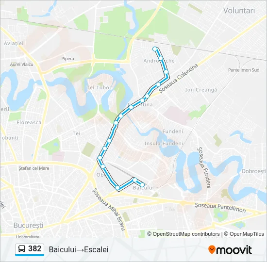 382 Bus Line Map