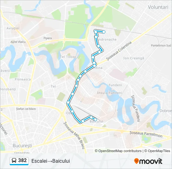 382 Bus Line Map