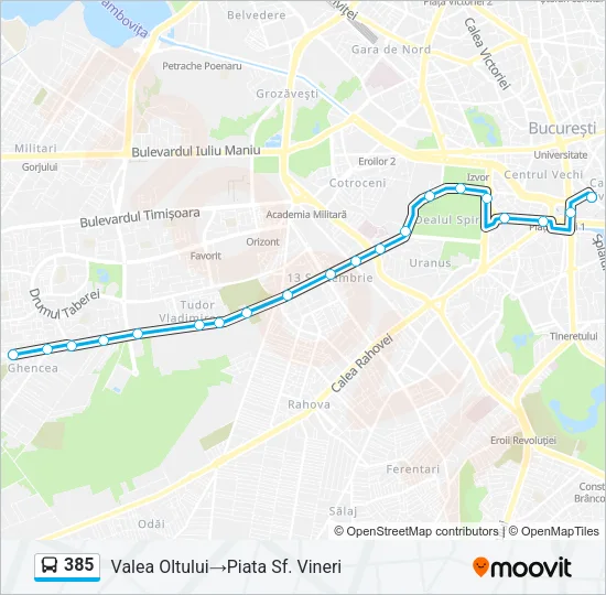 385 Bus Line Map
