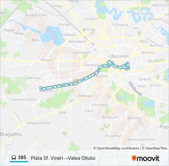 385 Bus Line Map