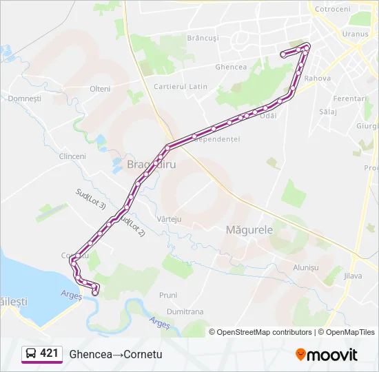 421 Bus Line Map