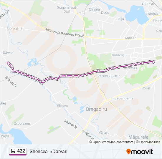 422 bus Line Map