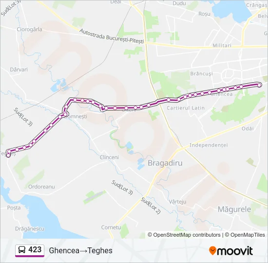 423 Bus Line Map