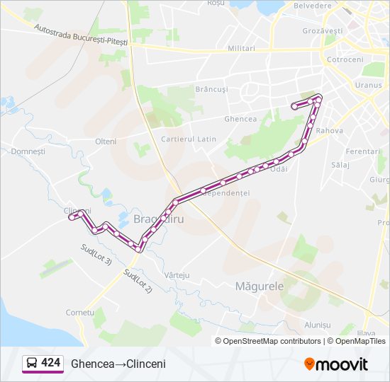 424 bus Line Map