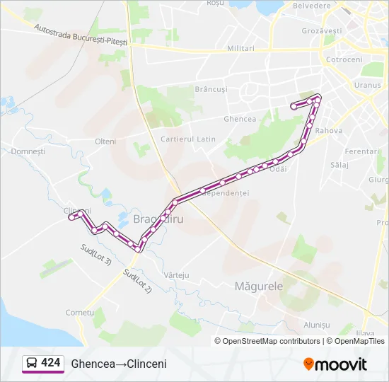 424 Bus Line Map