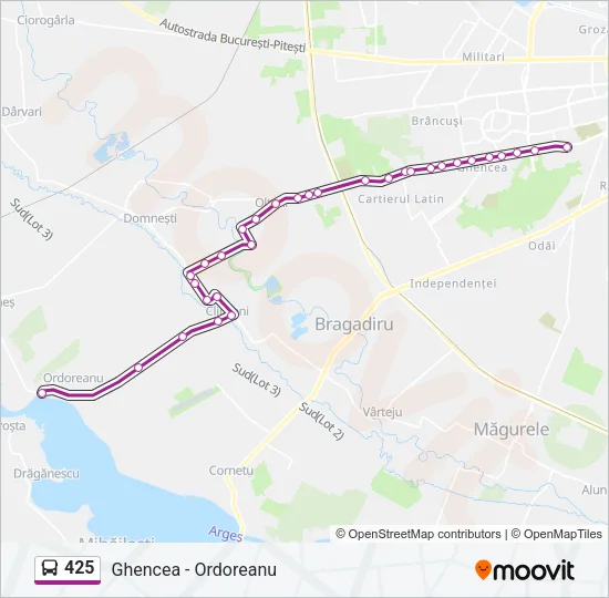 425 Bus Line Map