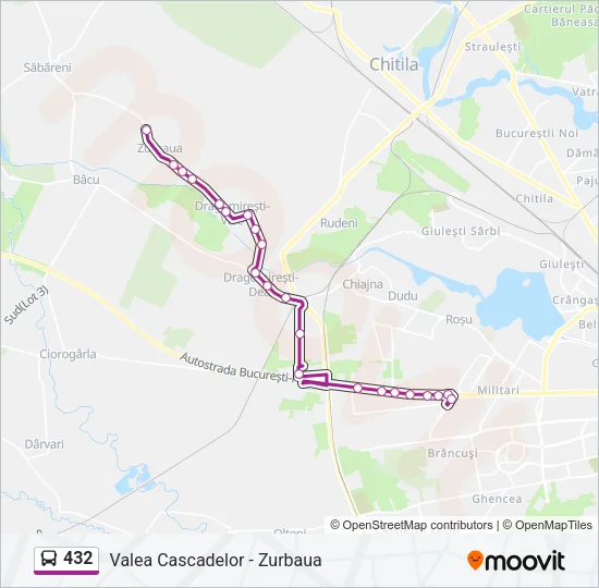 432 Bus Line Map