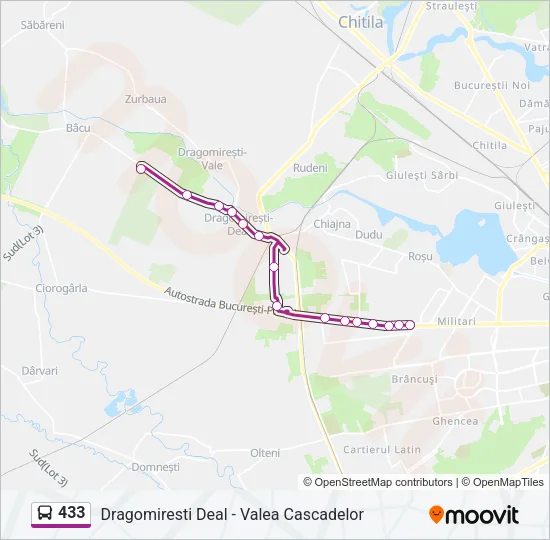 433 Bus Line Map
