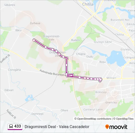 433 Bus Line Map