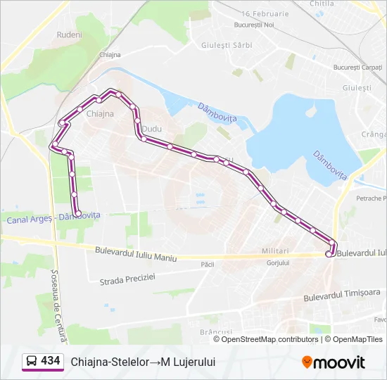 434 Bus Line Map