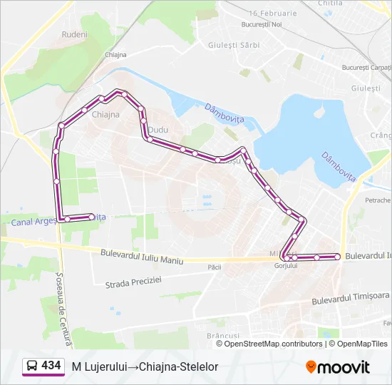 434 Bus Line Map