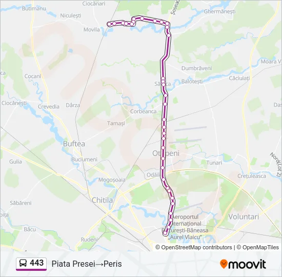 443 Bus Line Map