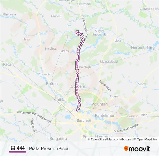 444 Bus Line Map