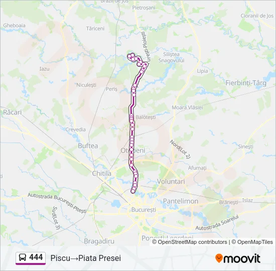 444 Bus Line Map