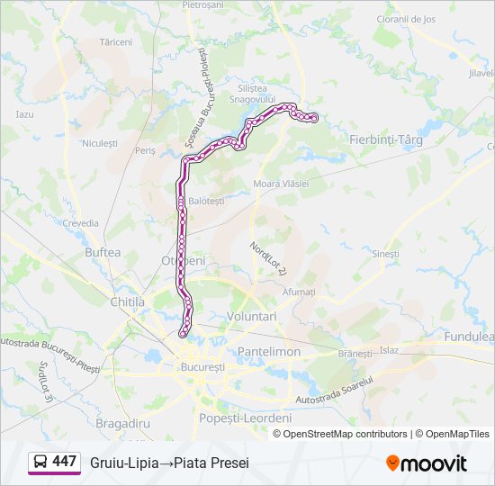 447 bus Line Map