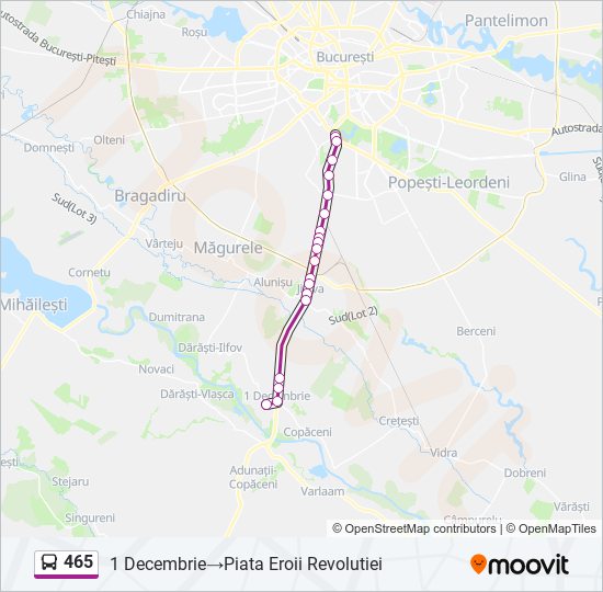 465 bus Line Map