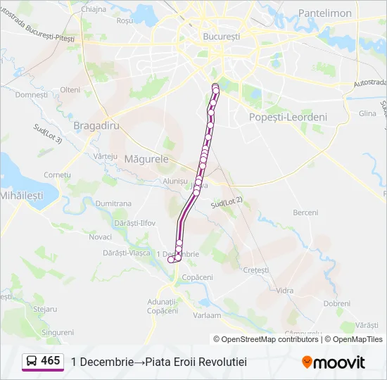 465 Bus Line Map