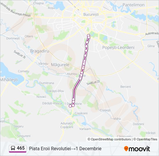 465 bus Line Map