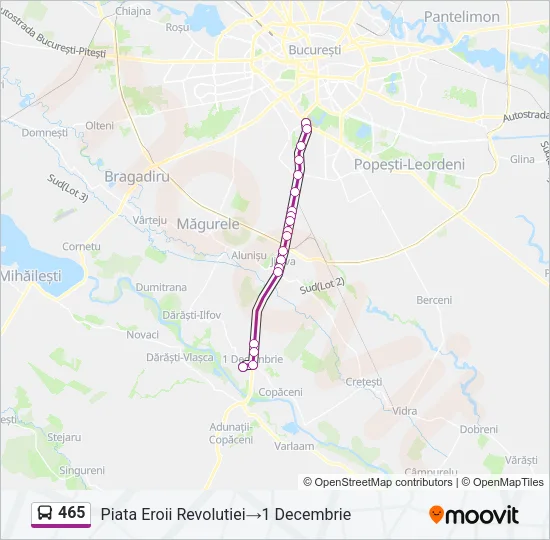 465 Bus Line Map