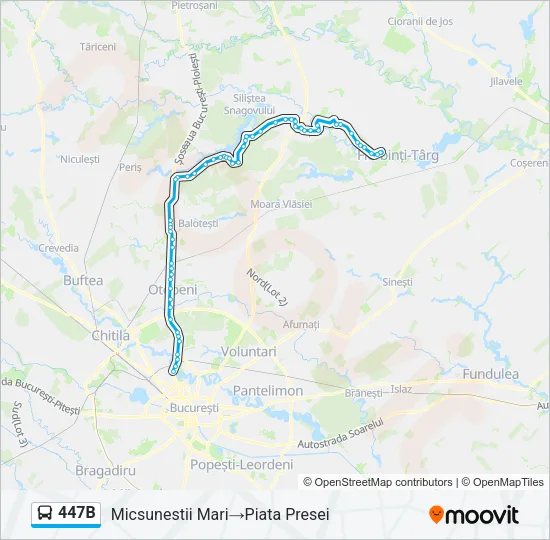 447B Bus Line Map