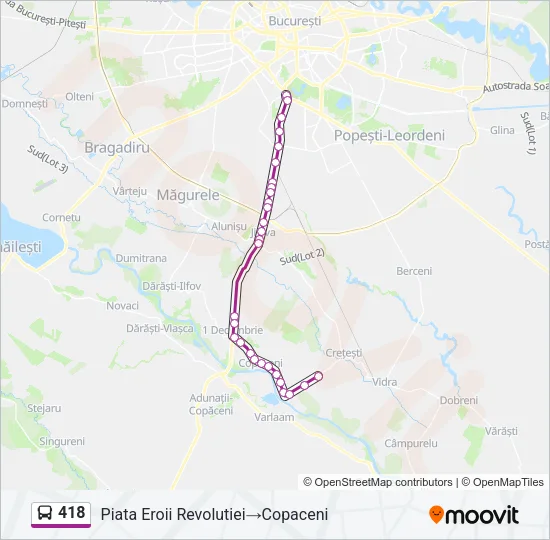 418 Bus Line Map