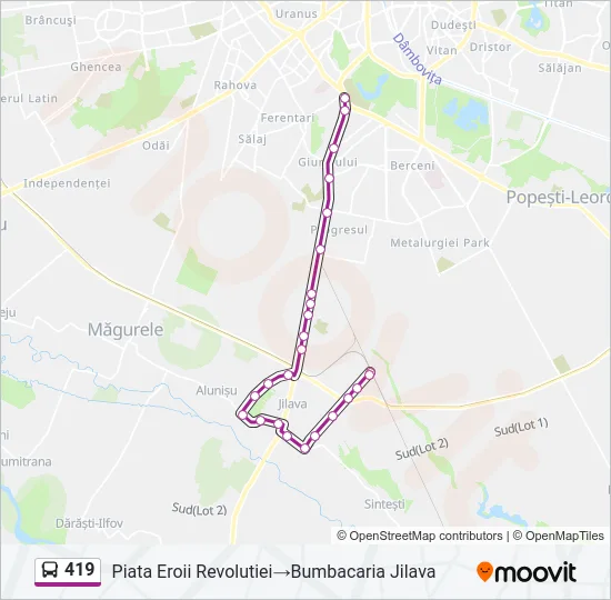 419 Bus Line Map