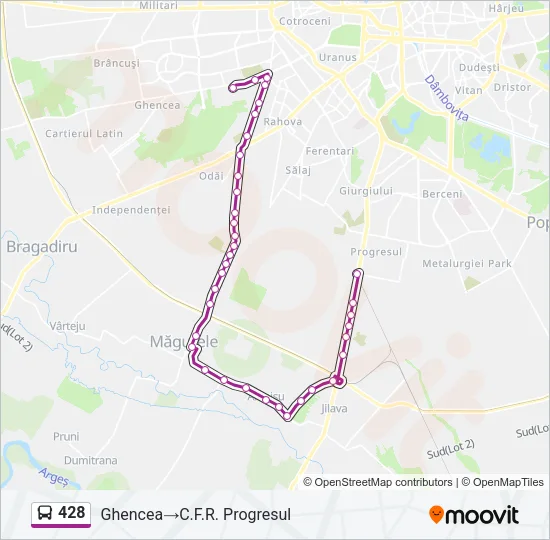 428 Bus Line Map