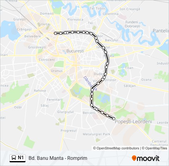 N1 bus Line Map
