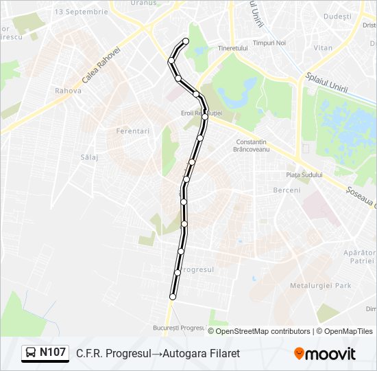 N107 bus Line Map