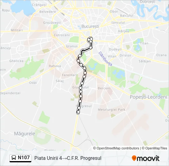 N107 Bus Line Map