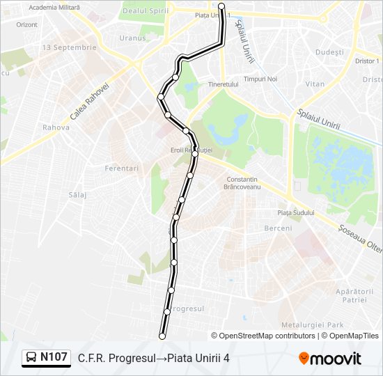 N107 Bus Line Map