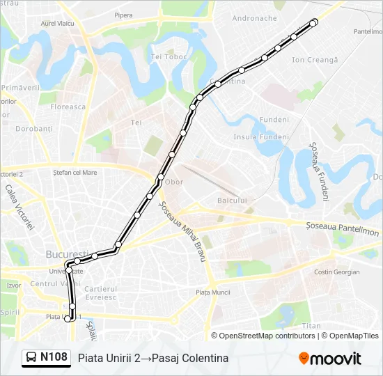 N108 Bus Line Map
