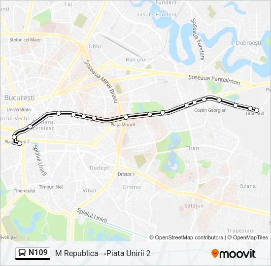 N109 Bus Line Map
