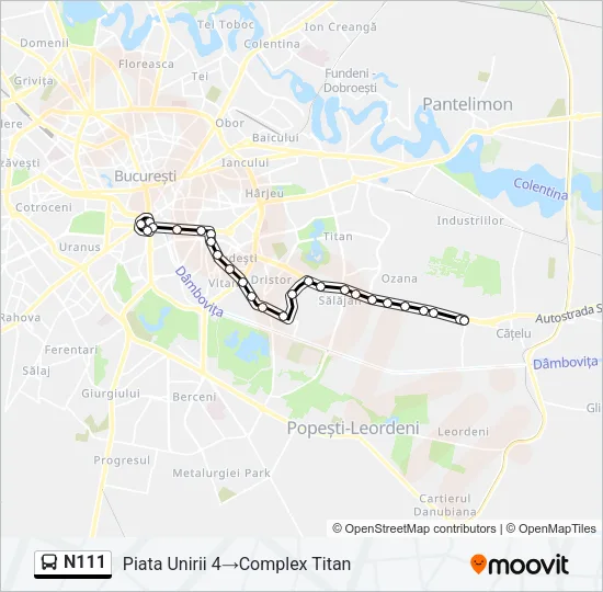 N111 Bus Line Map