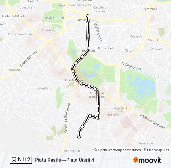 N112 Bus Line Map