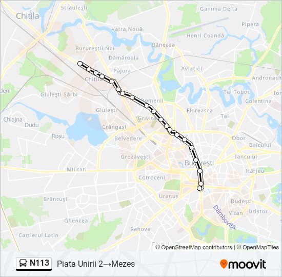 N113 bus Line Map