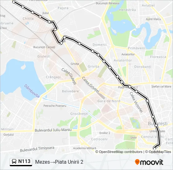 N113 Bus Line Map