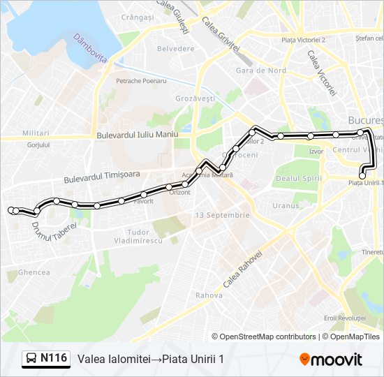 n116 Route: Schedules, Stops & Maps - Valea Ialomitei‎→Piata Unirii 1 ...