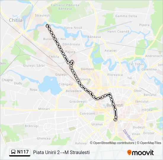 N117 Bus Line Map