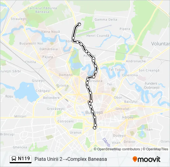 N119 Bus Line Map