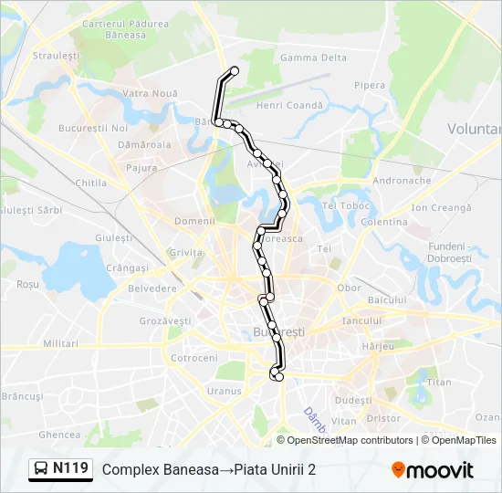 N119 Bus Line Map
