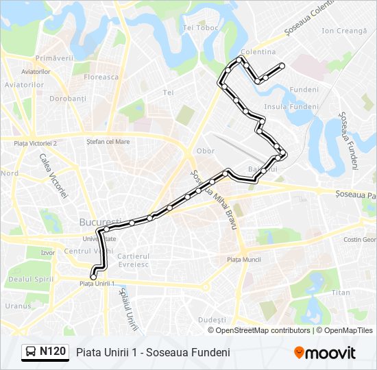 N120 bus Line Map