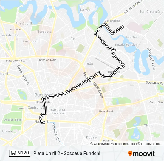N120 Bus Line Map