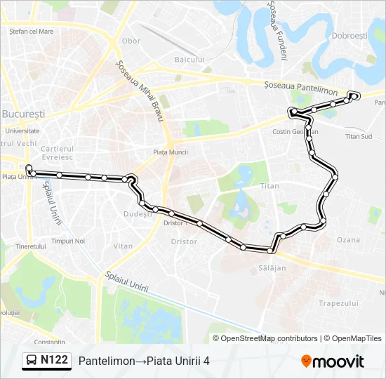 N122 Bus Line Map