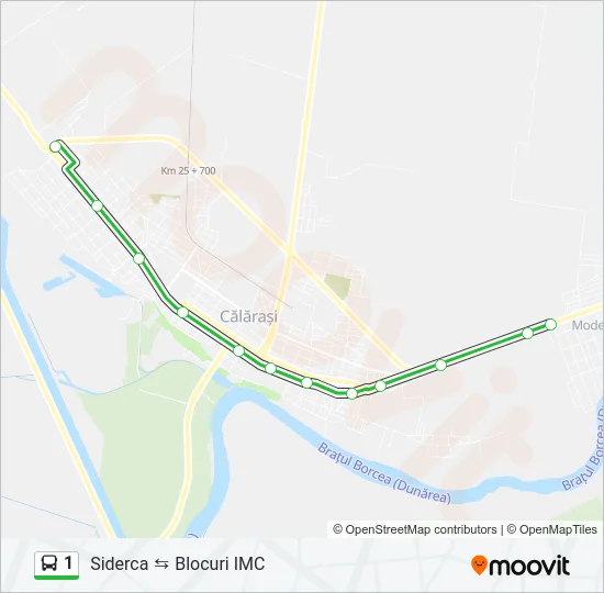 1 Bus Line Map
