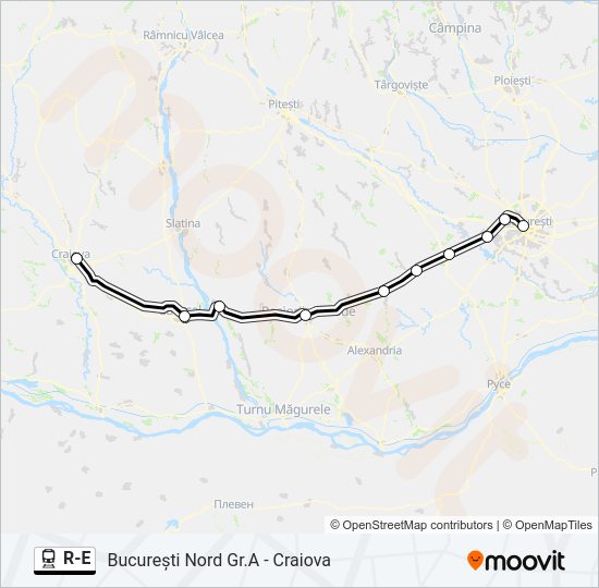 R-E Train Line Map