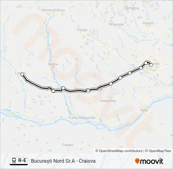 R-E Train Line Map