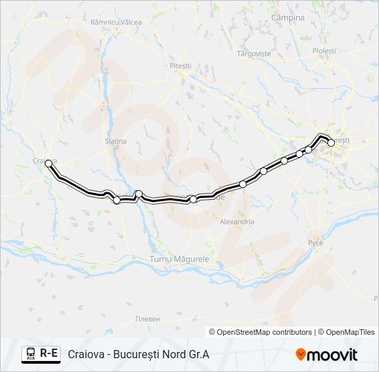 R-E Train Line Map