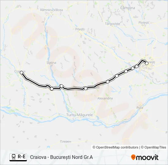 R-E Train Line Map